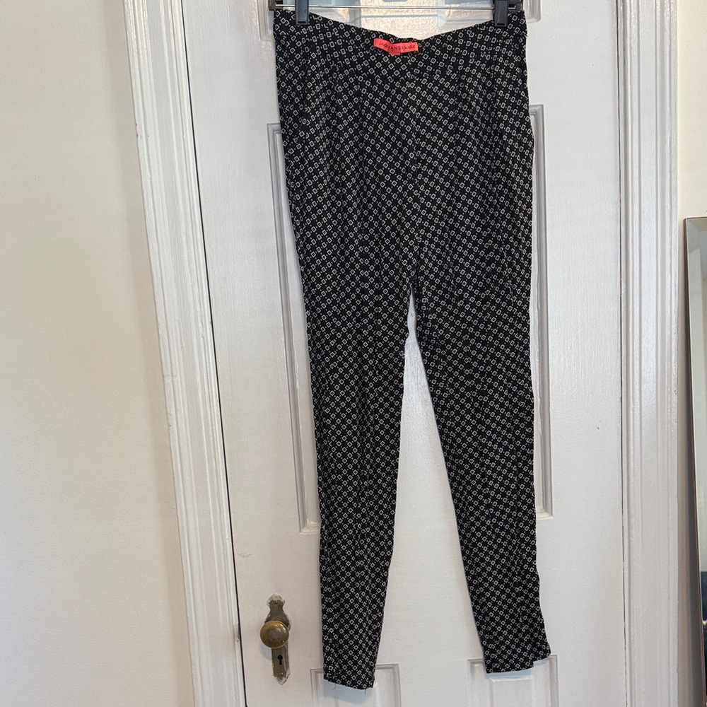 Mango Black and White Patterned Pants